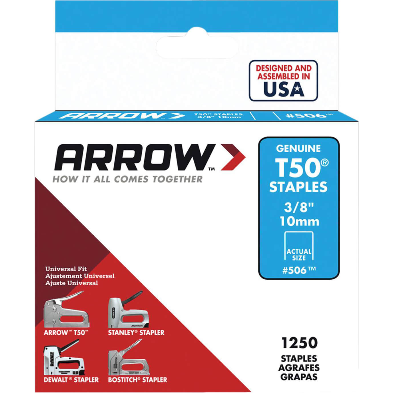 Image of Arrow T50 Staples 10mm Pack of 1250