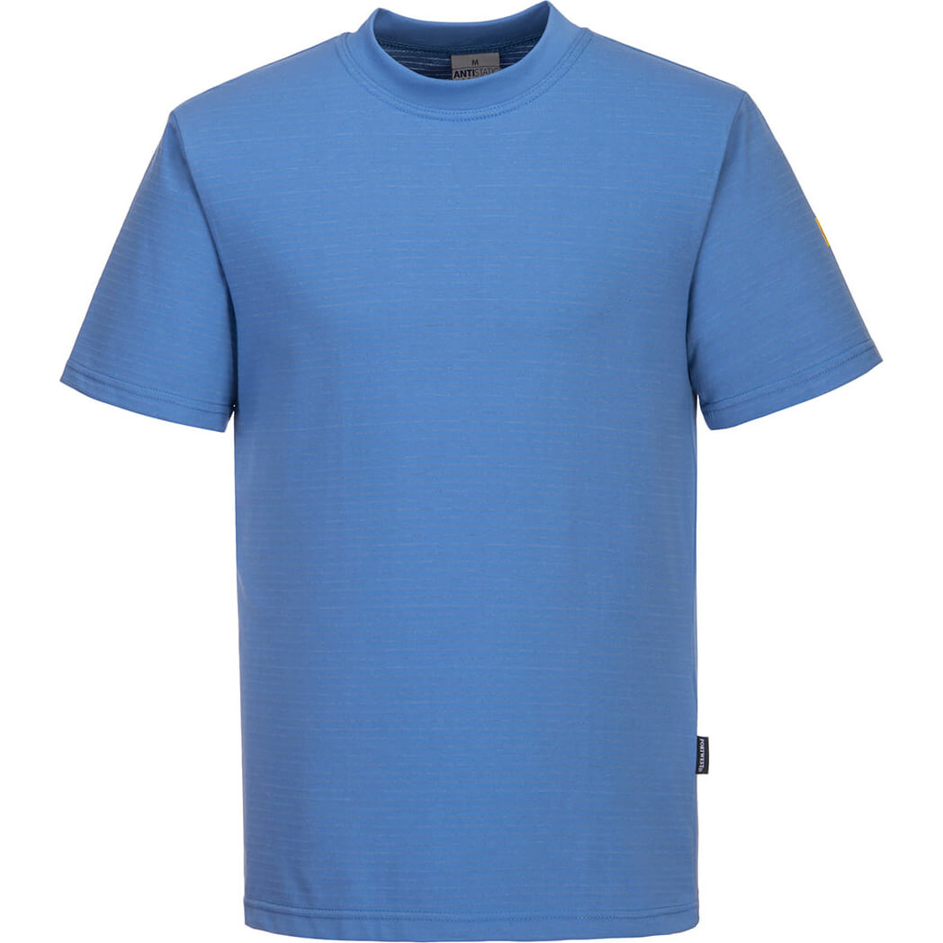 Image of Portwest Mens Anti Static ESD T Shirt Blue 3XL