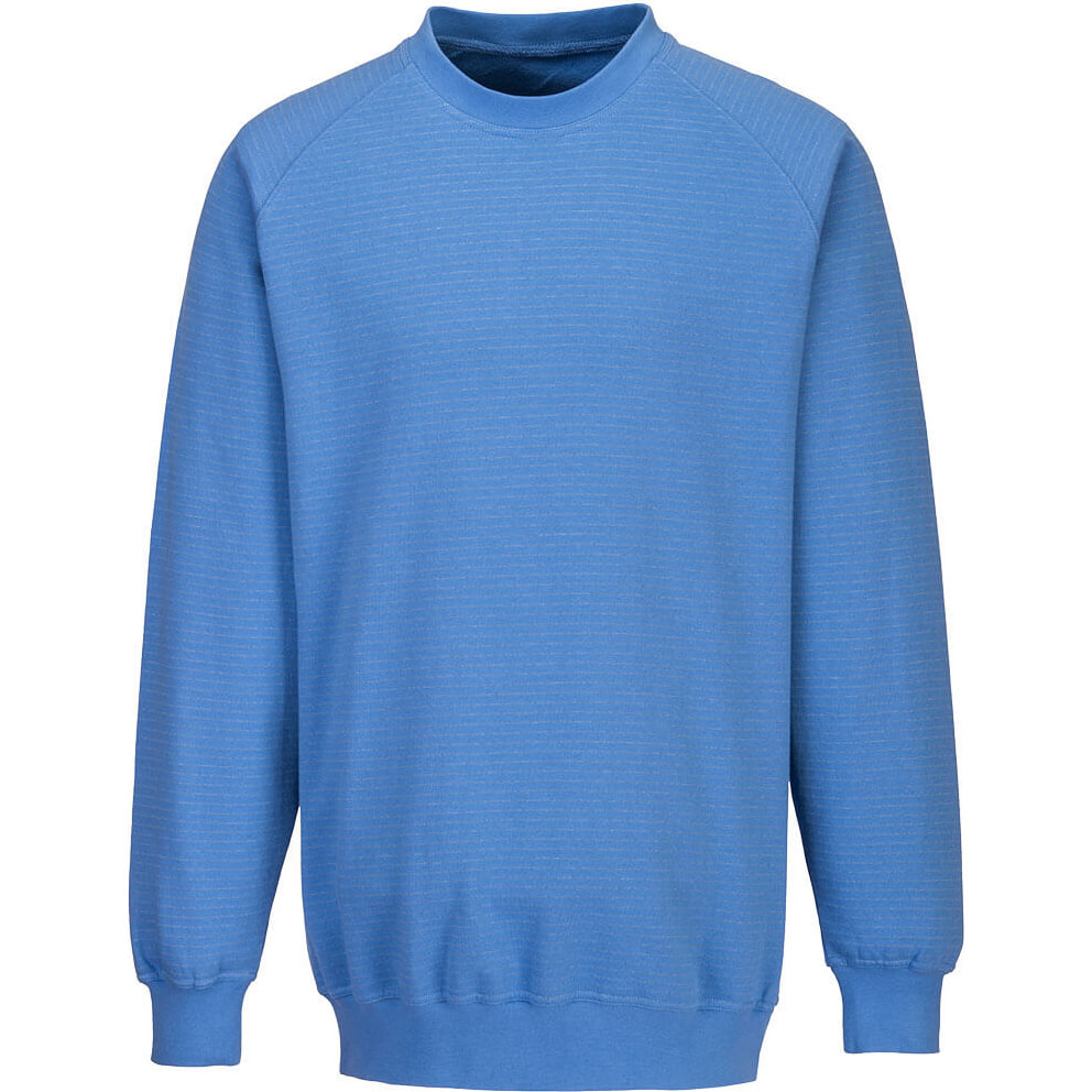 Image of Portwest Anti Static ESD Sweatshirt Blue S