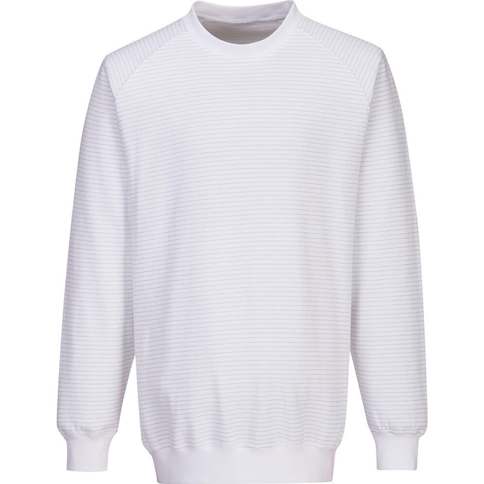 Image of Portwest Anti Static ESD Sweatshirt White S