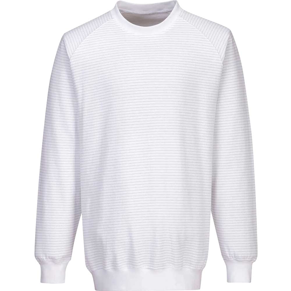 Image of Portwest Anti Static ESD Sweatshirt White 3XL