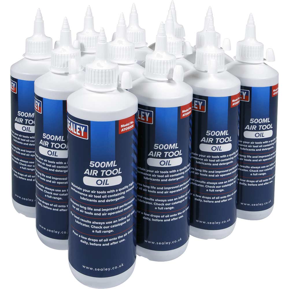 Sealey Air Tool Oil Pack of 12 500ml in UK Specification