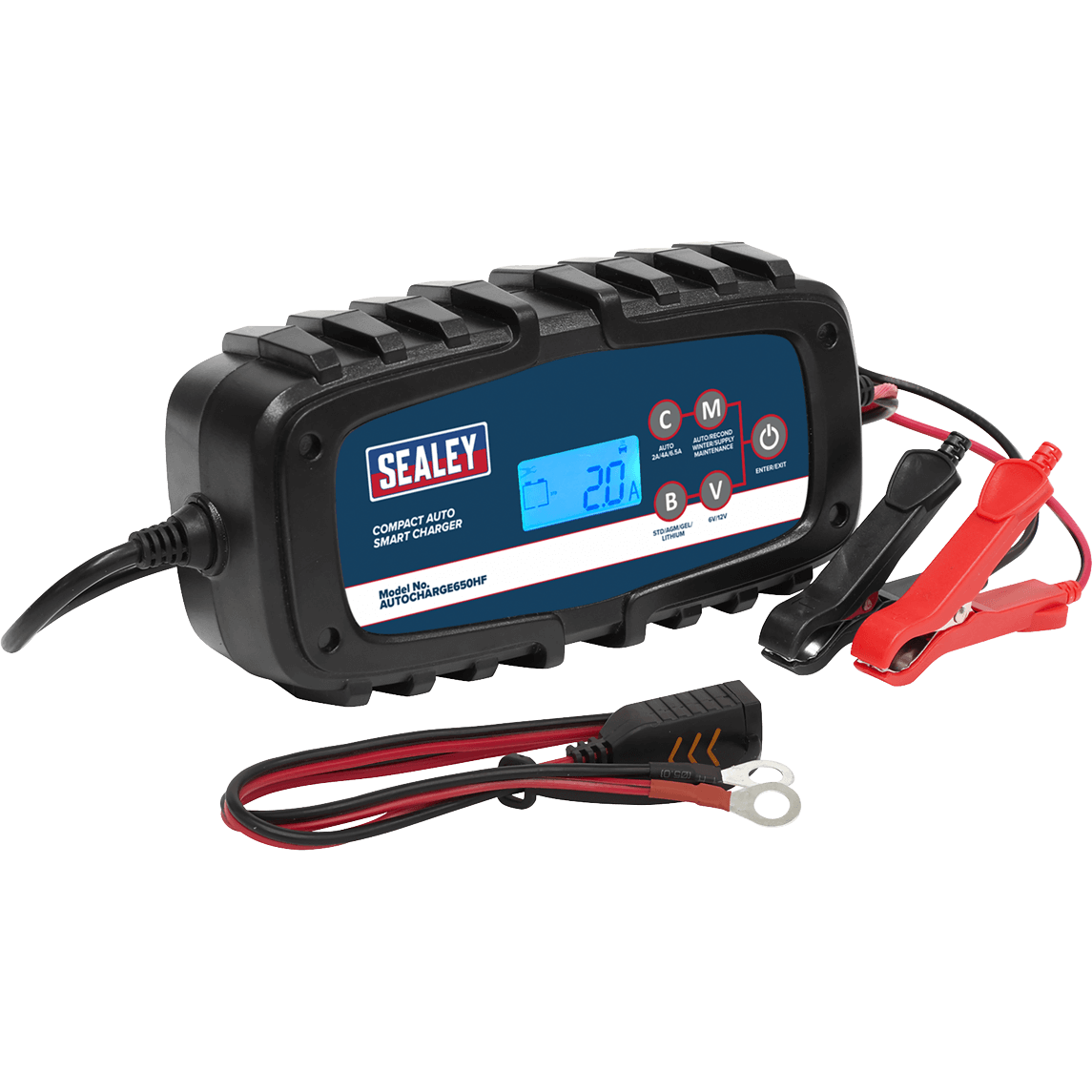 Sealey 650HF Compact Auto Smart 6.5amp Battery Charger 6v or 12v