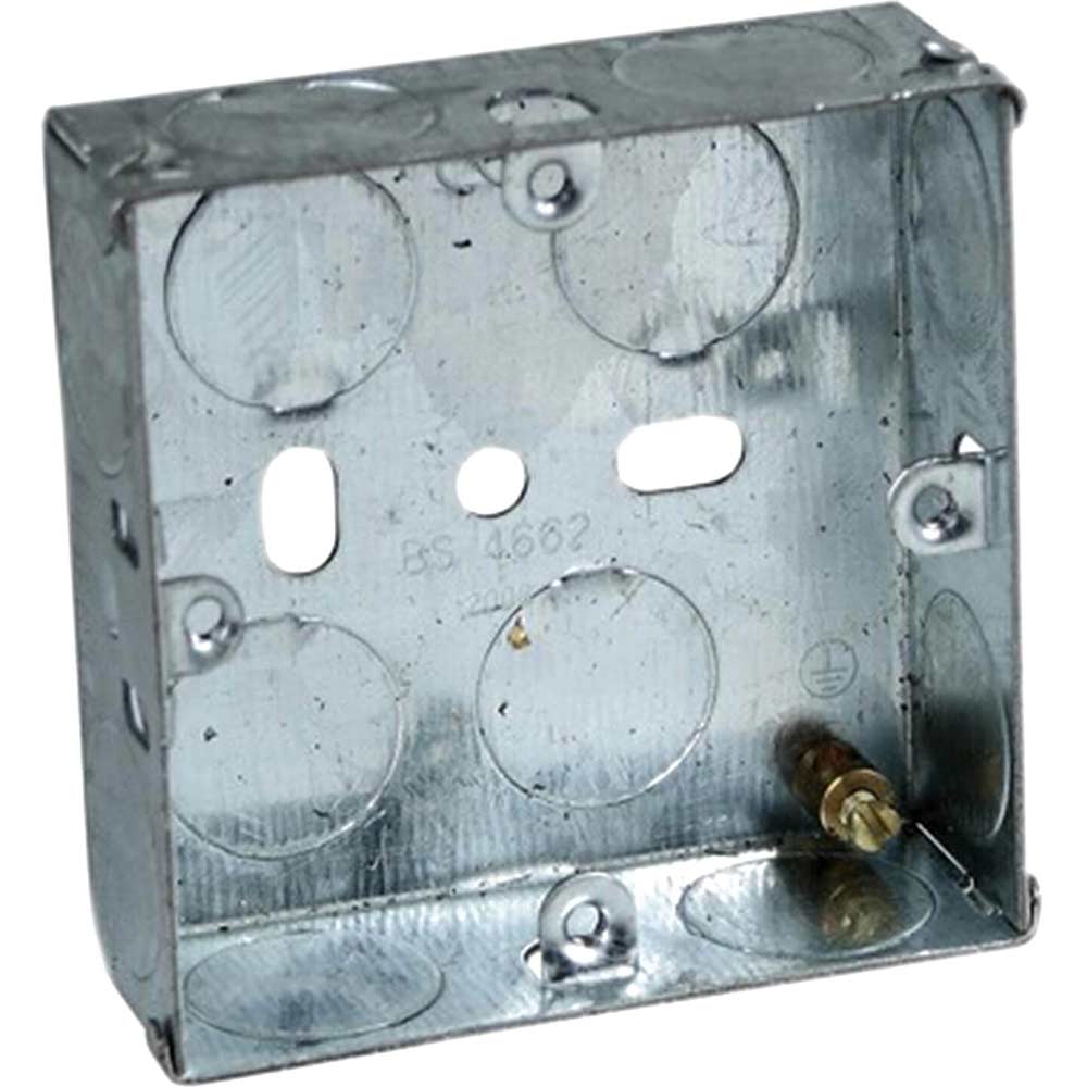 Axiom Electrical Single Socket Metal Back Box 35mm Pack of 10