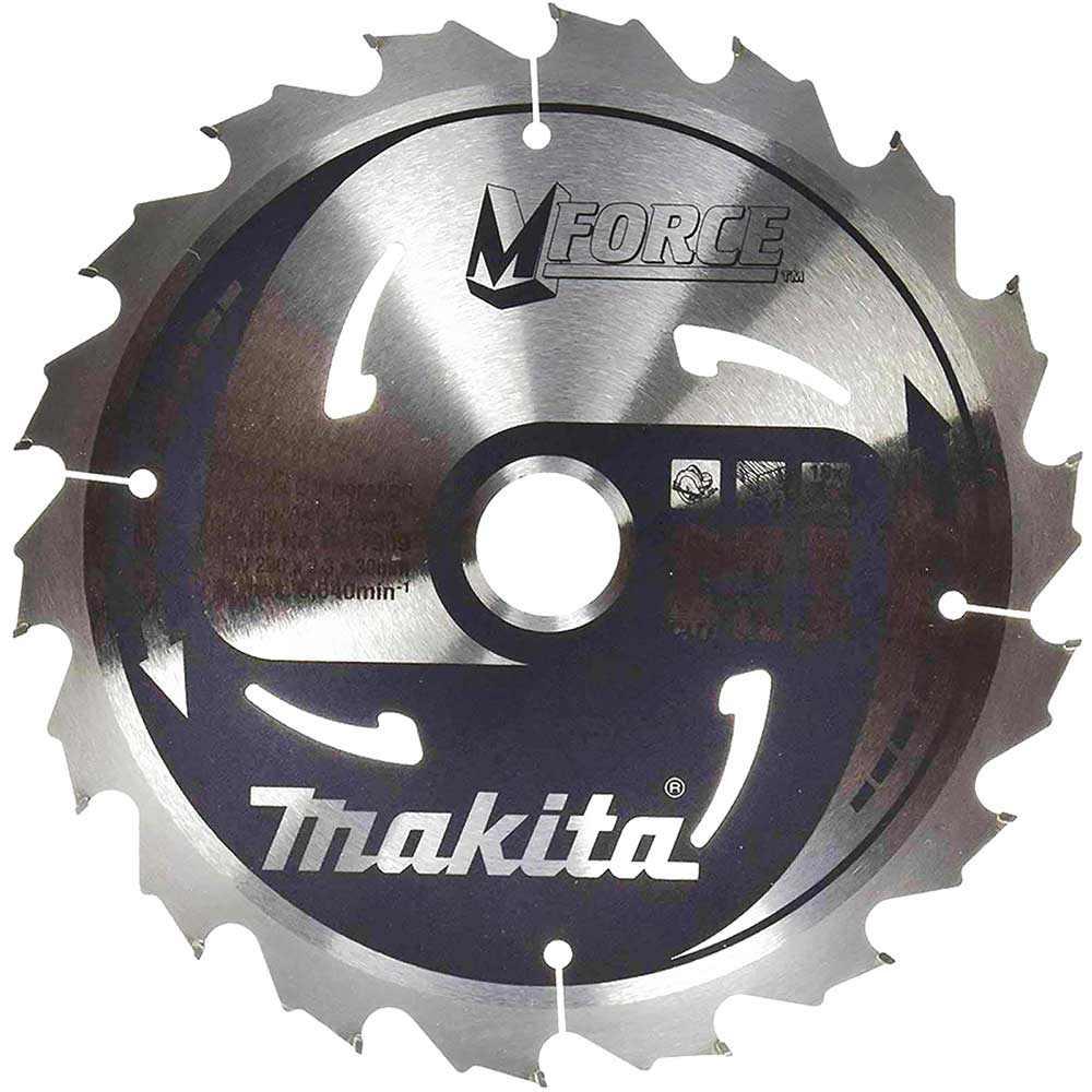 Image of Makita MFORCE Circular Saw Blade for Wood Cutting 230mm 18T 30mm