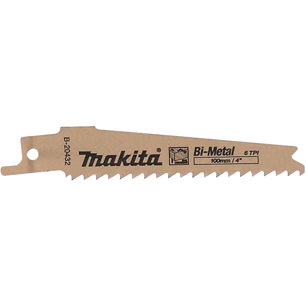 Image of Makita Bi-Metal Wood Cutting Reciprocating Sabre Saw Blades 100mm Pack of 5