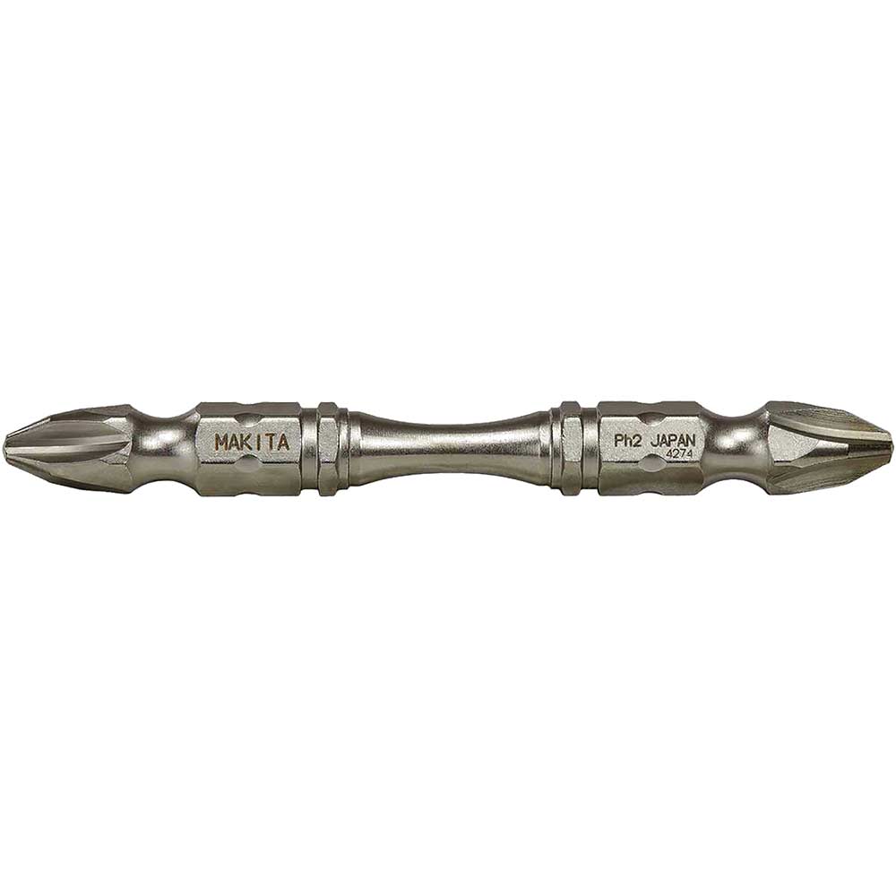 Image of Makita Torsion Impact Double Ended Phillips Screwdriver Bit PH2 65mm Pack of 3