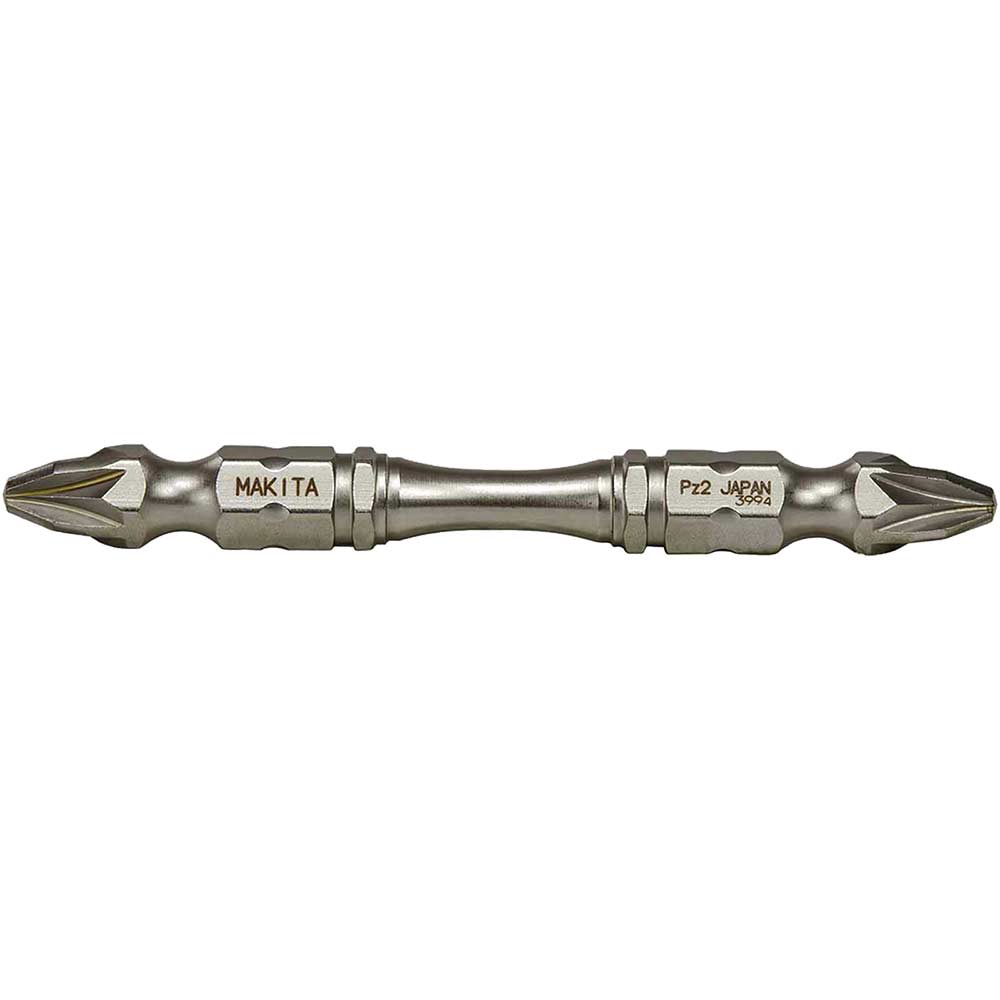 Image of Makita Torsion Impact Double Ended Pozi Screwdriver Bit PZ2 65mm Pack of 3