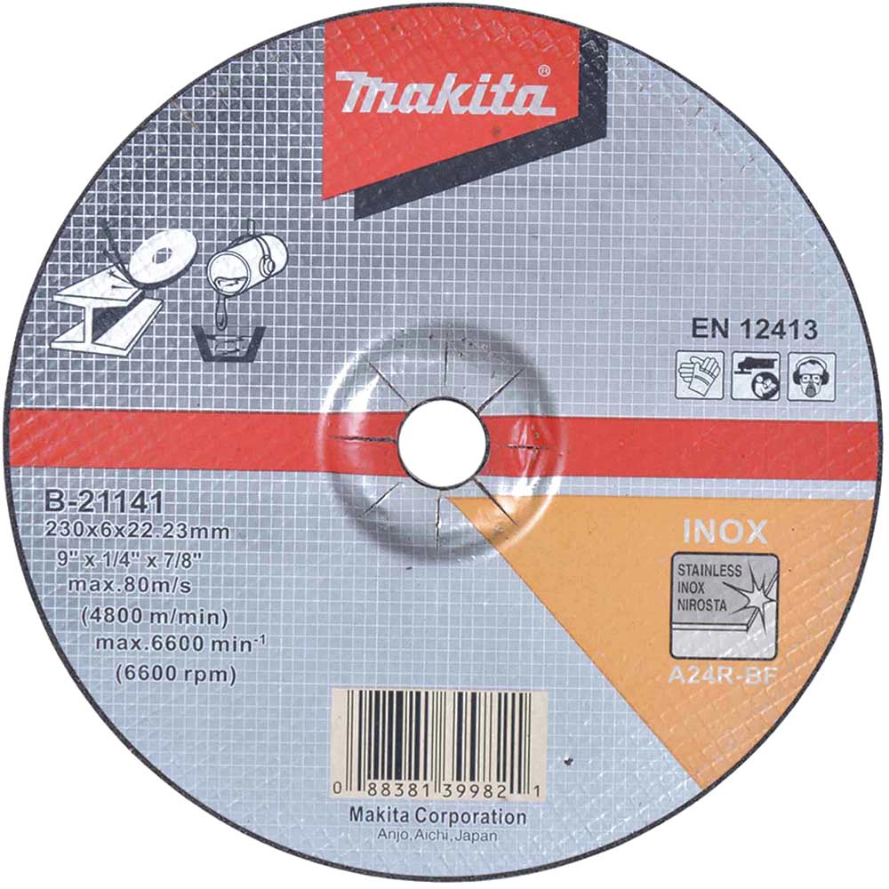 Image of Makita A24R Long Life Metal Depressed Grinding Disc 230mm