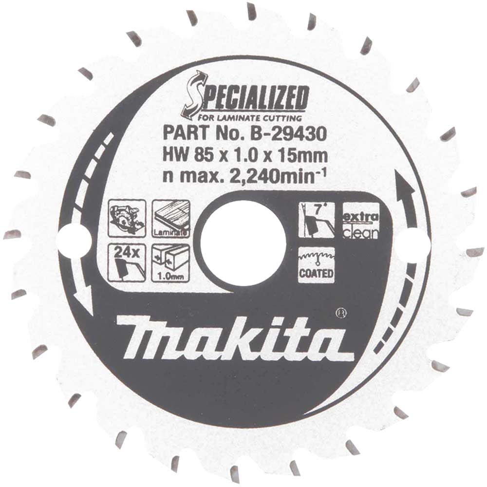 Image of Makita SPECIALIZED Laminate Cutting Saw Blade 85mm 24T 15mm