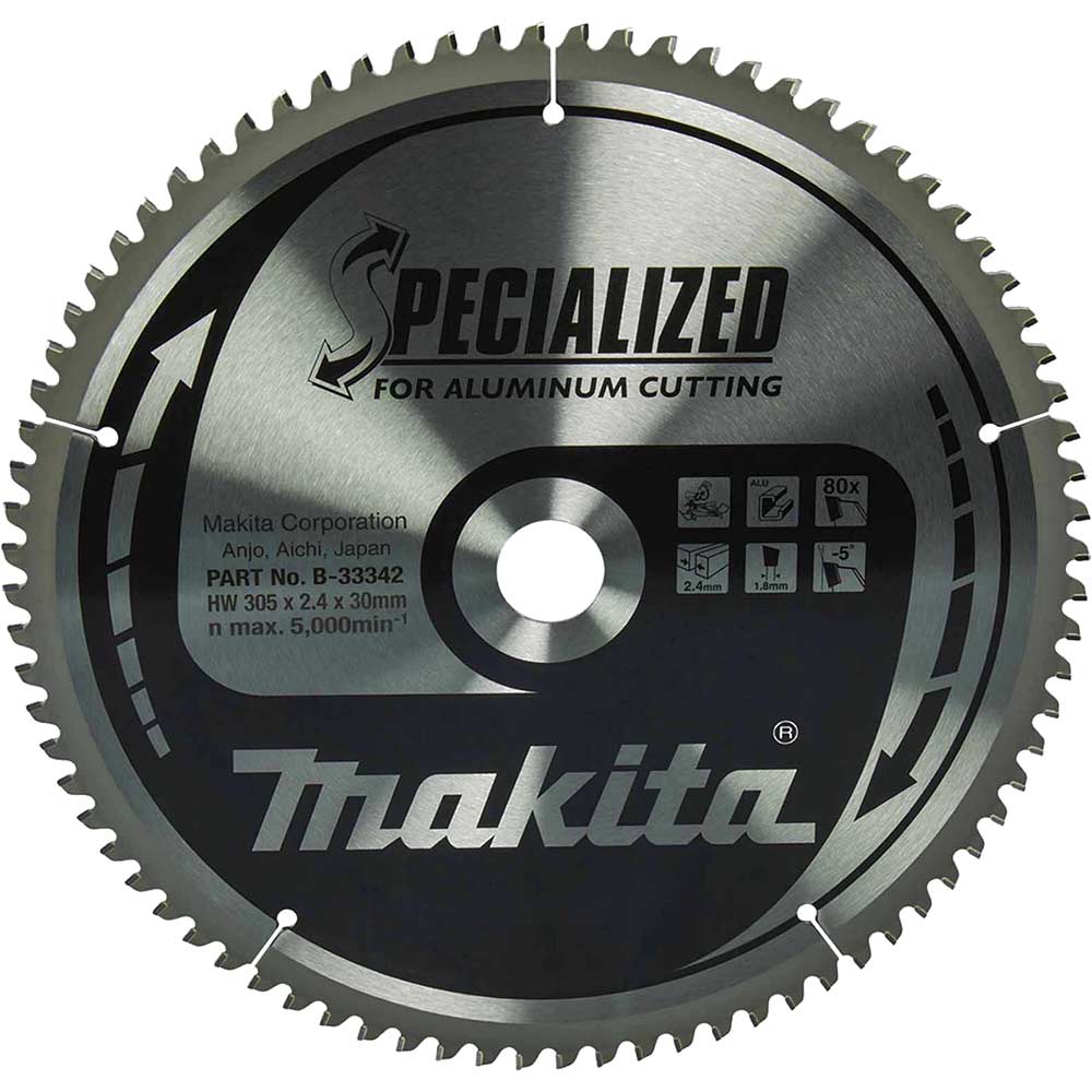 Image of Makita SPECIALIZED Circular Saw Blade for Aluminium Cutting 305mm 80T 30mm