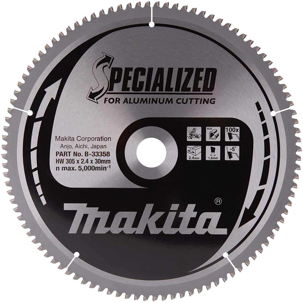 Image of Makita SPECIALIZED Circular Saw Blade for Aluminium Cutting 305mm 100T 30mm