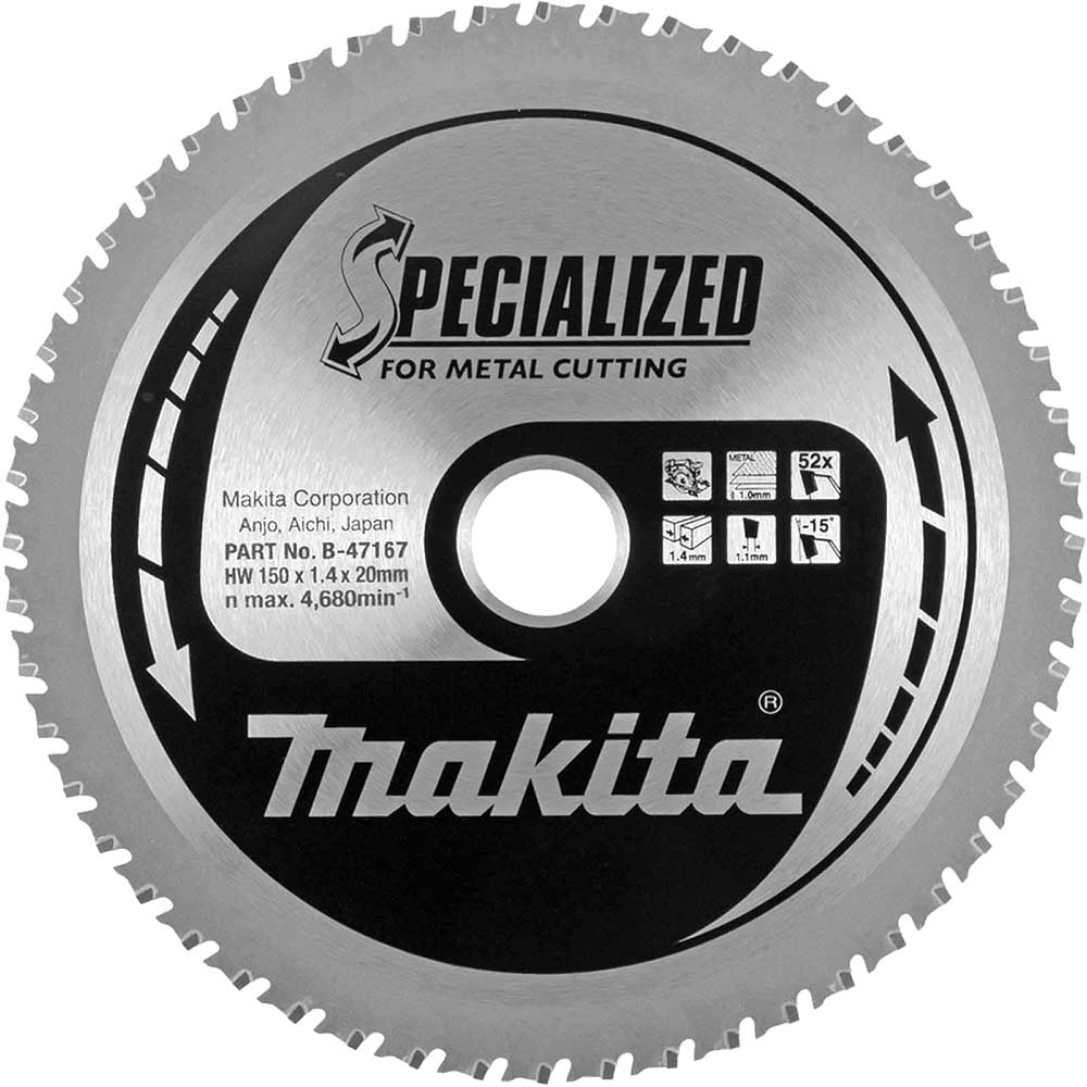 Image of Makita SPECIALIZED Cordless Sheet Metal Cutting Saw Blade 150mm 52T 20mm