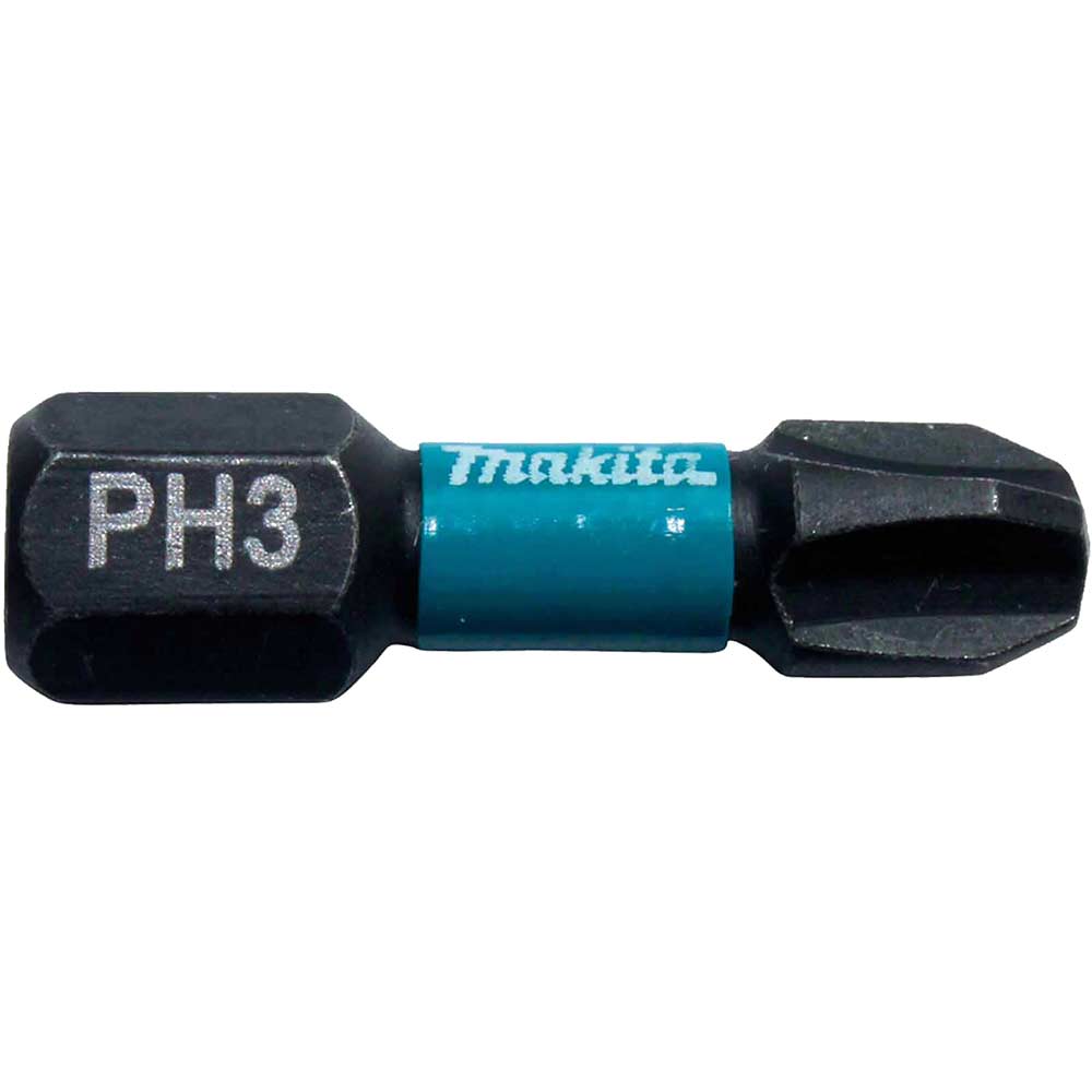Image of Makita Impact Black Torsion Phillips Screwdriver Bits PH3 25mm Pack of 2