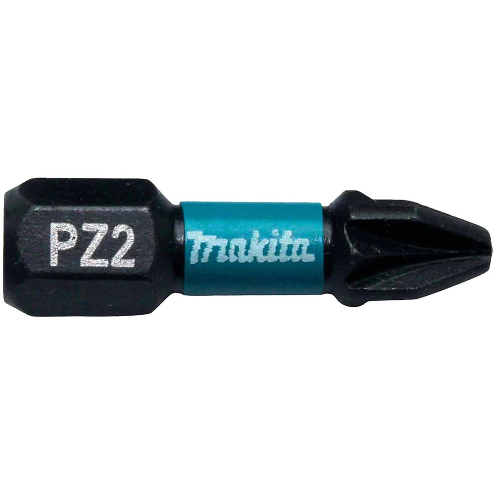 Image of Makita Impact Black Torsion Pozi Screwdriver Bits PZ2 25mm Pack of 2