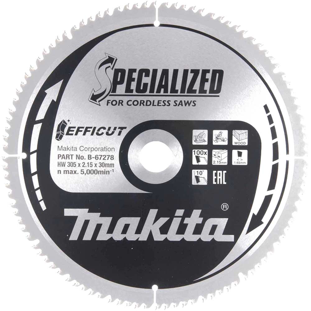 Image of Makita SPECIALIZED Efficut Wood Cutting Saw Blade 305mm 100T 30mm