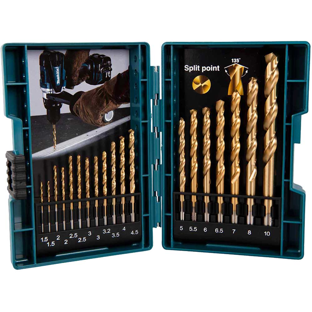 Image of Makita 19 Piece HSS-TiN Drill Bit Set