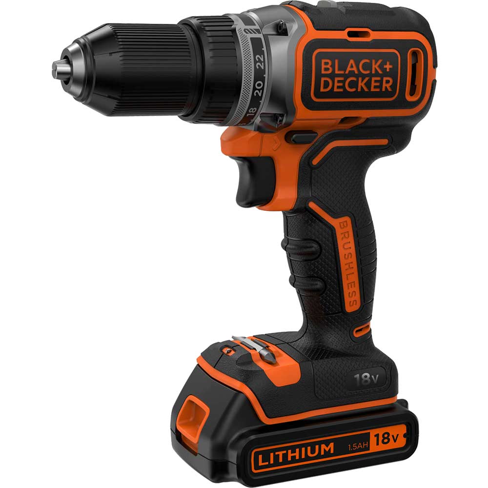 Black and Decker BL186 18v Cordless Brushless Drill Driver 1 x 1.5ah Li-ion Charger No Case