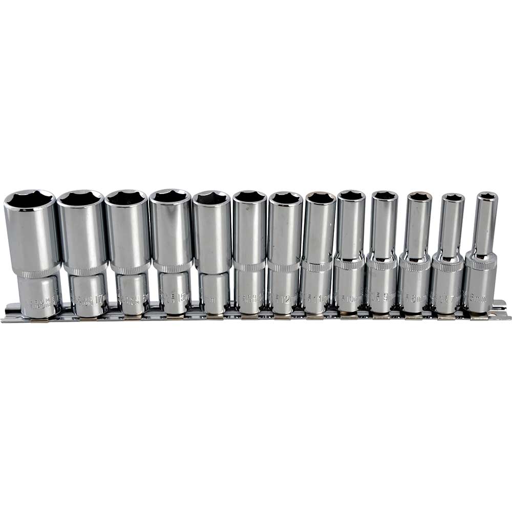 BlueSpot 13 Piece 3/8" Drive Deep Hex Socket Set Metric 3/8