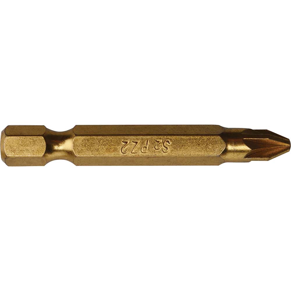 BlueSpot Titanium Coated Pozi Screwdriver Bits PZ2 50mm Pack of 10