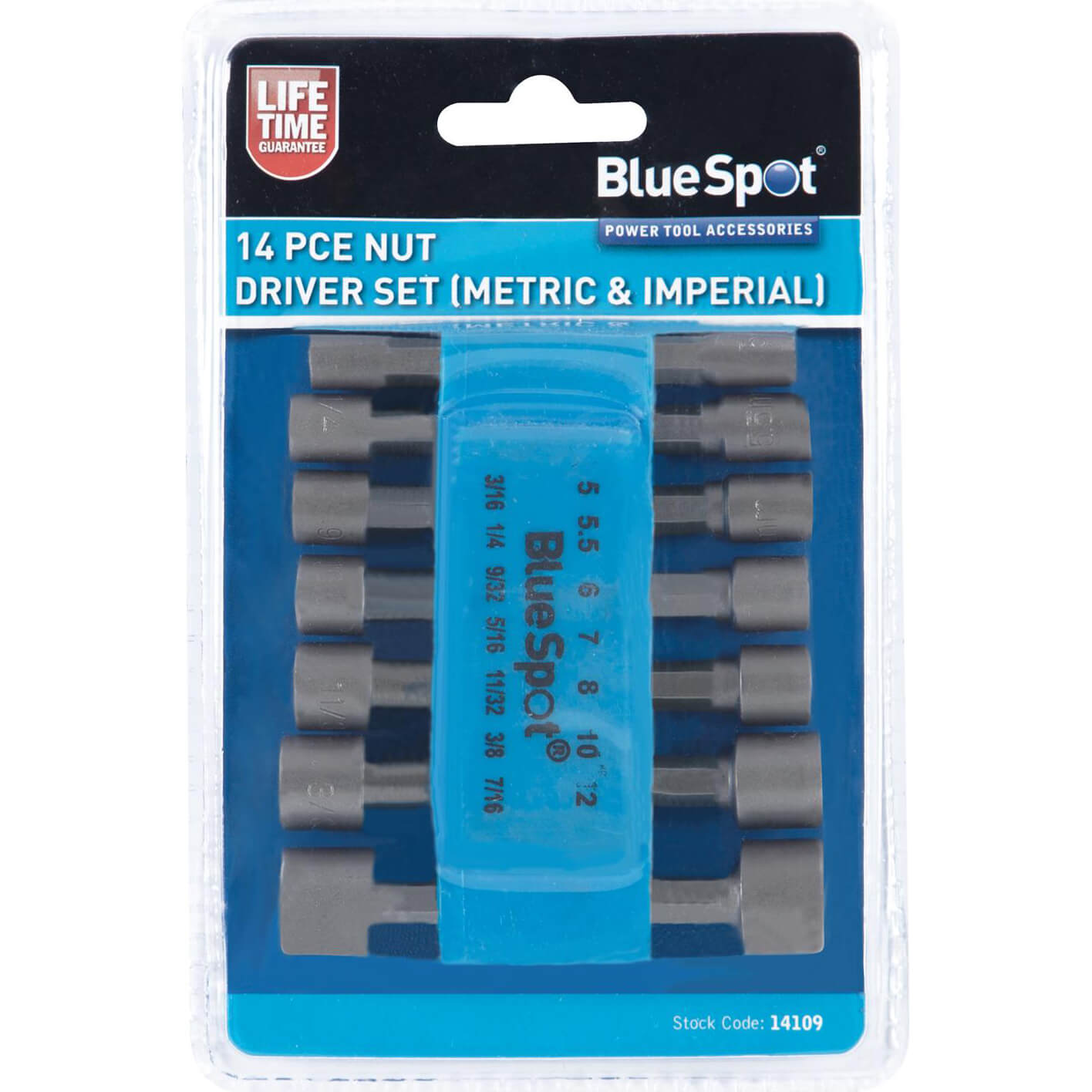 Photos - Power Tool Accessory BlueSpot 14 Piece Metric and Imperial Nut Driver Set 14109 