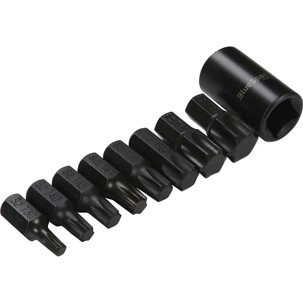 Bluespot 9 Piece 1/2" Drive Impact Torx Socket Bit Set 1/2