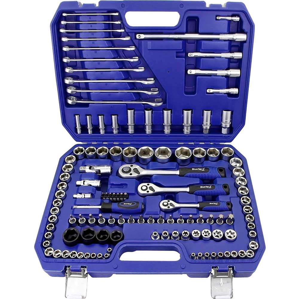 Bluespot 120 Piece Combination Drive Socket and Spanner Set Combination