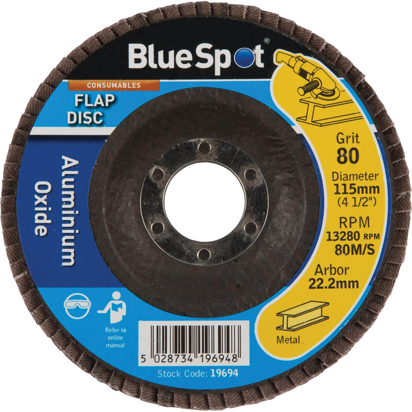 Image of BlueSpot Flap Disc 115mm 115mm 80g