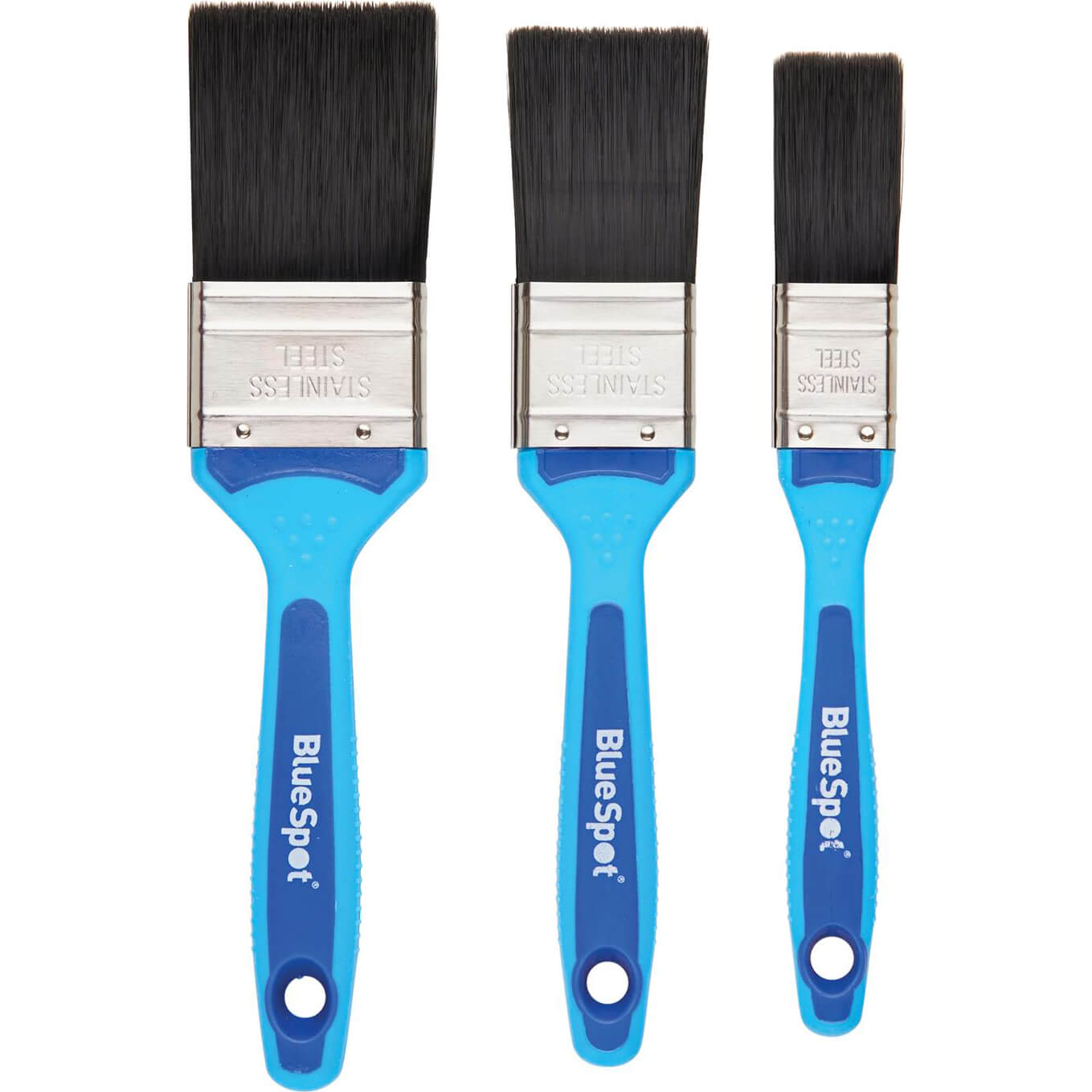 Image of BlueSpot 3 Piece Soft Grip Synthetic Paintbrush Set