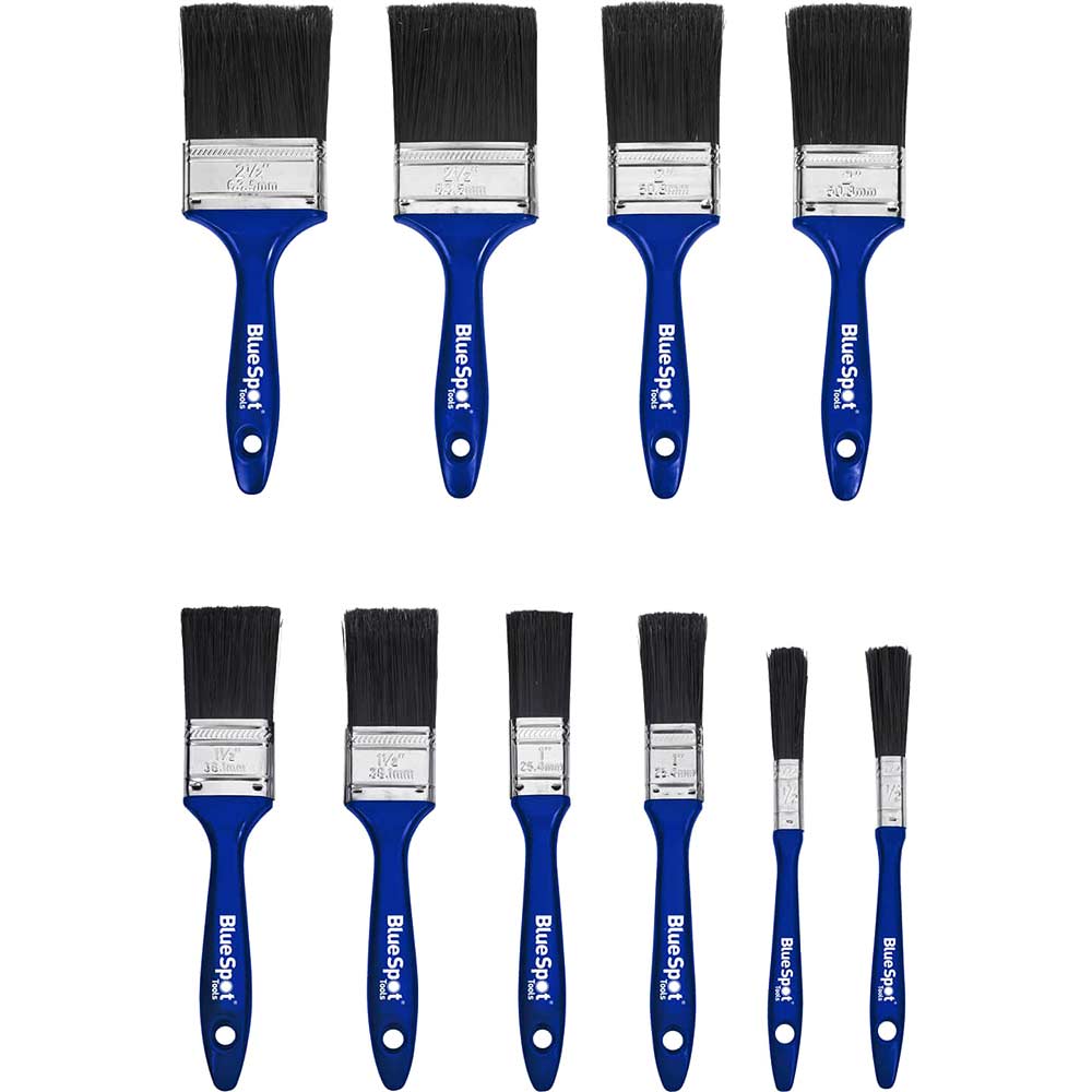 Photos - Putty Knife / Painting Tool BlueSpot 10 Piece Synthetic Workshop Paint Brush Set 36018 