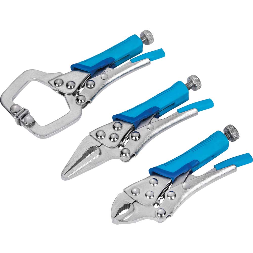 Image of BlueSpot 3 Piece Mini Locking Plier and C Clamp Set