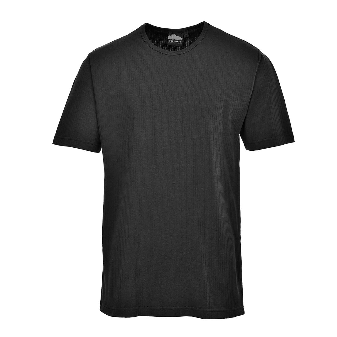 Image of Portwest Thermal Short Sleeve T Shirt Black M