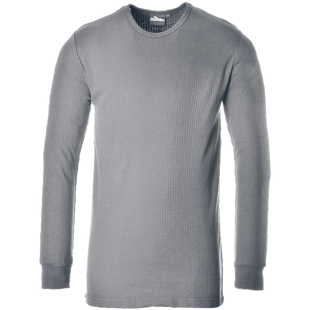 Image of Portwest Thermal Long Sleeve T Shirt Grey L