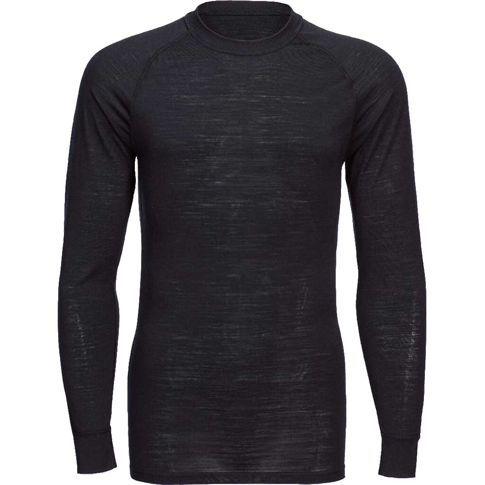 Portwest Mens Merino Wool Crewneck Baselayer Top Black M