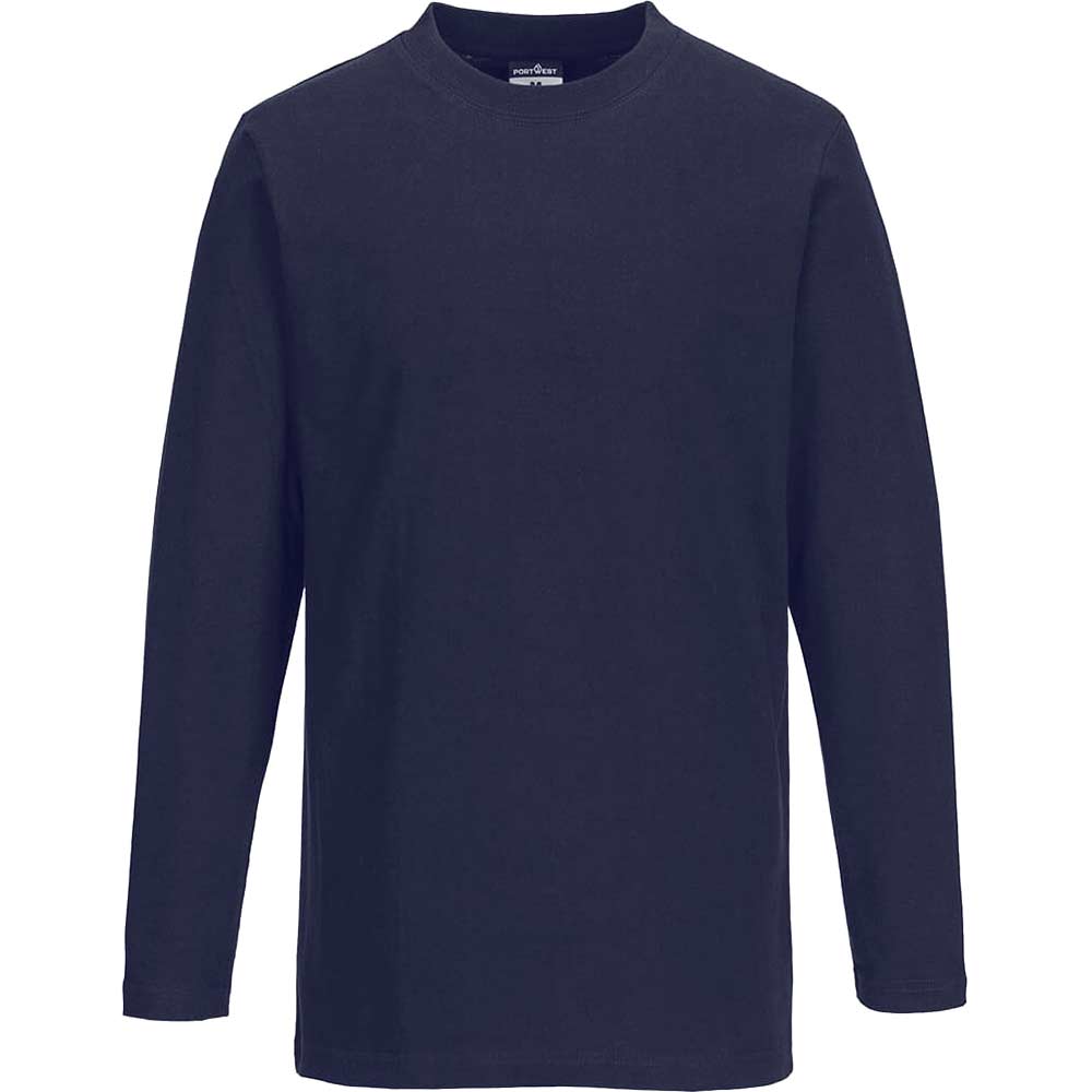 Portwest Mens Long Sleeve T Shirt Navy 3XL