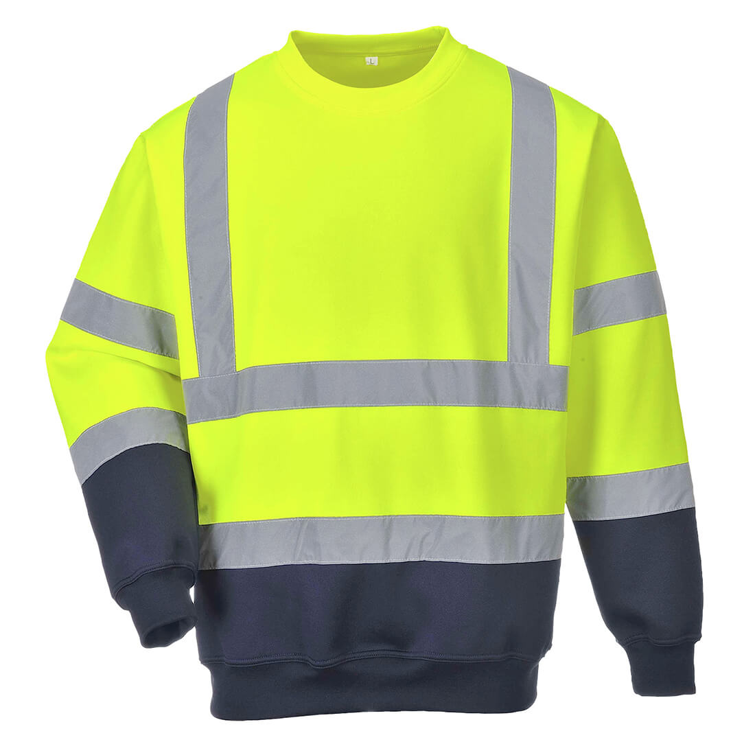 Image of Portwest Two Tone Class 3 Hi Vis Jumper Yellow / Navy L
