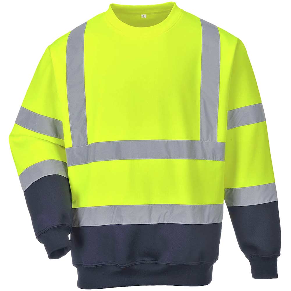 Image of Portwest Two Tone Class 3 Hi Vis Jumper Yellow / Navy M