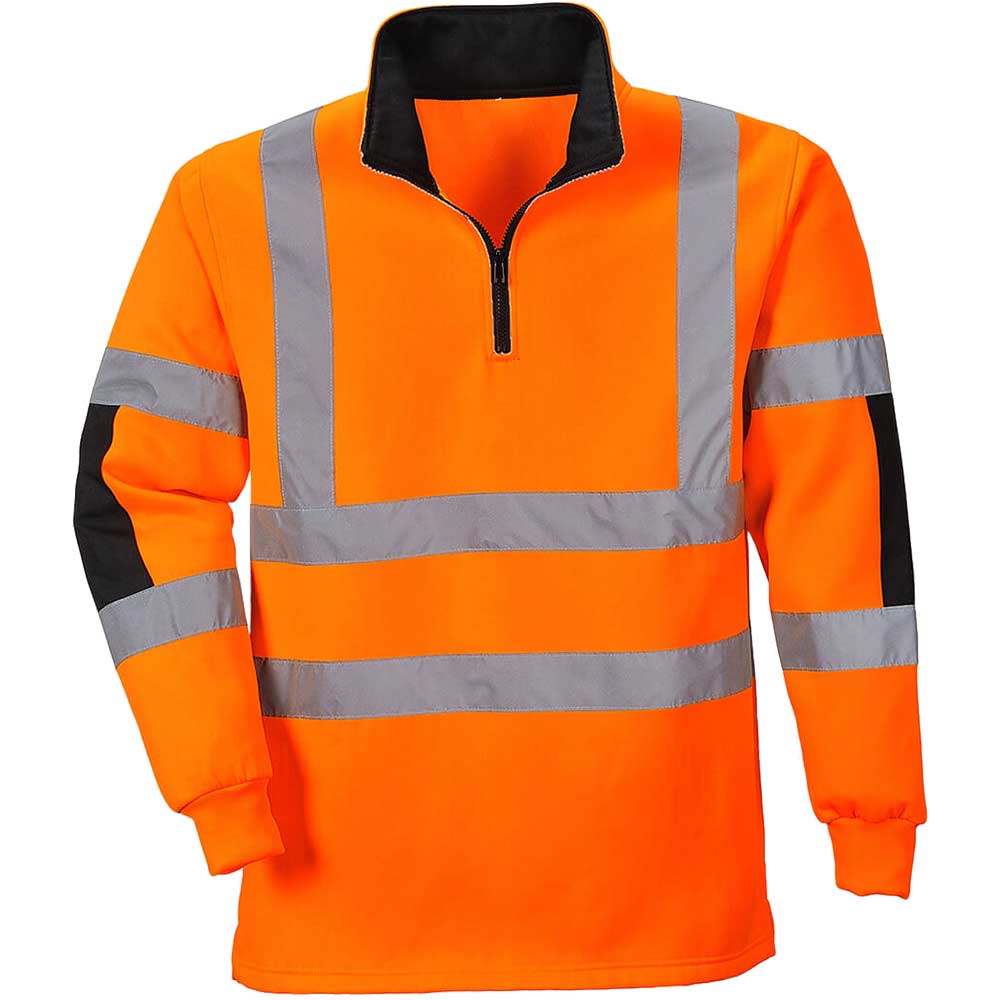 Image of Portwest Xenon Half Zip Hi Vis Pullover Orange L