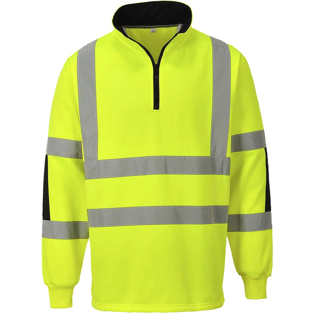 Portwest Xenon Half Zip Hi Vis Pullover Yellow 2XL