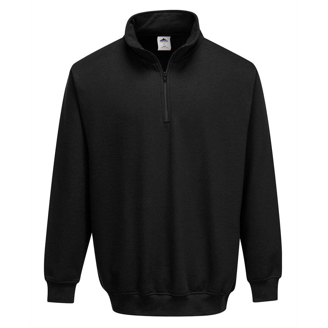 Image of Portwest Mens Sorrento Zip Neck Sweatshirt Black XL