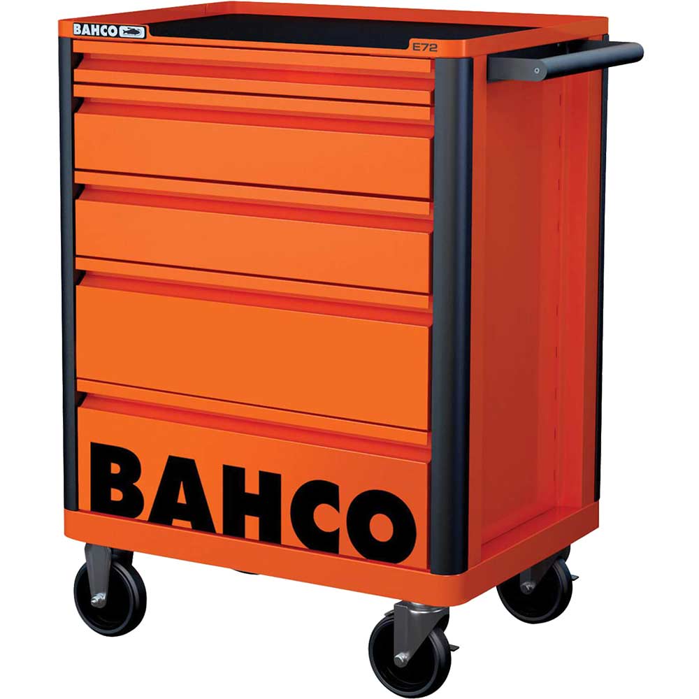 Image of Bahco 5 Drawer Tool Roller Cabinet Orange