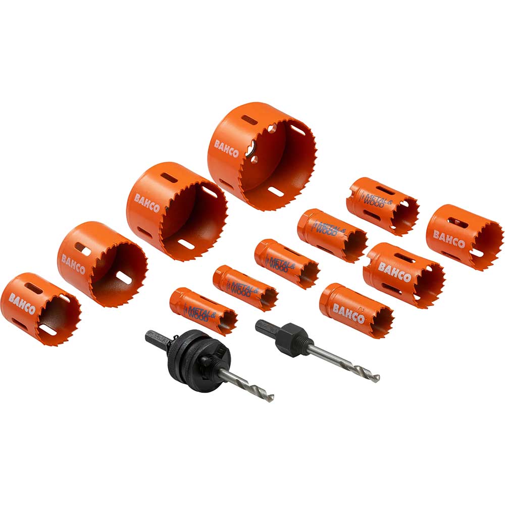 Image of Bahco 14 Piece Plumbers Bi Metal Holesaw Set