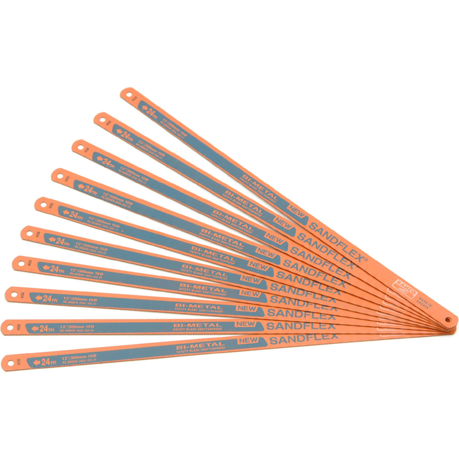 Image of Bahco Sandflex Bi Metal Hacksaw Blade 12" / 300mm 24tpi Pack of 10