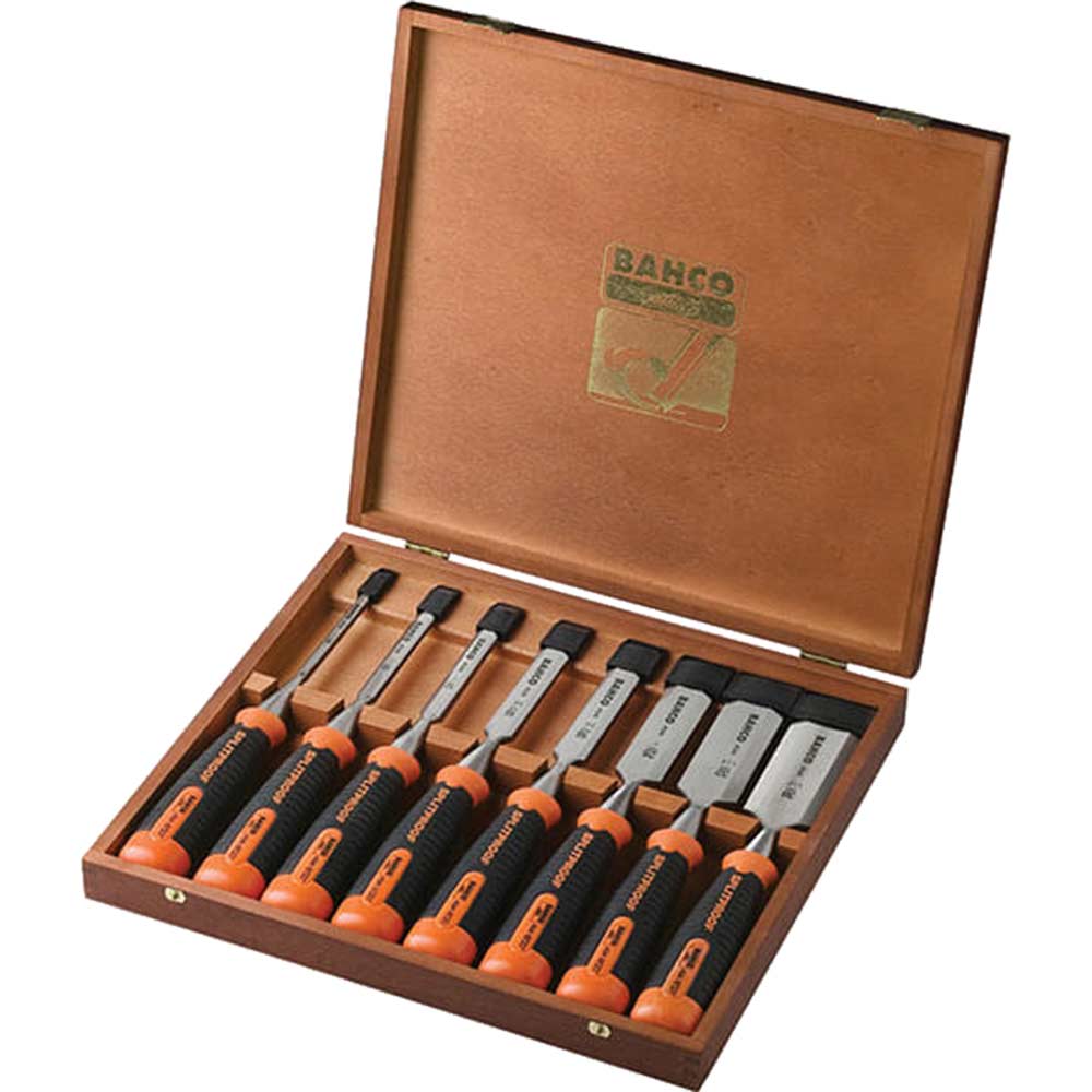 Image of Bahco 434 8 Piece Bevel Edge Wood Chisel Set