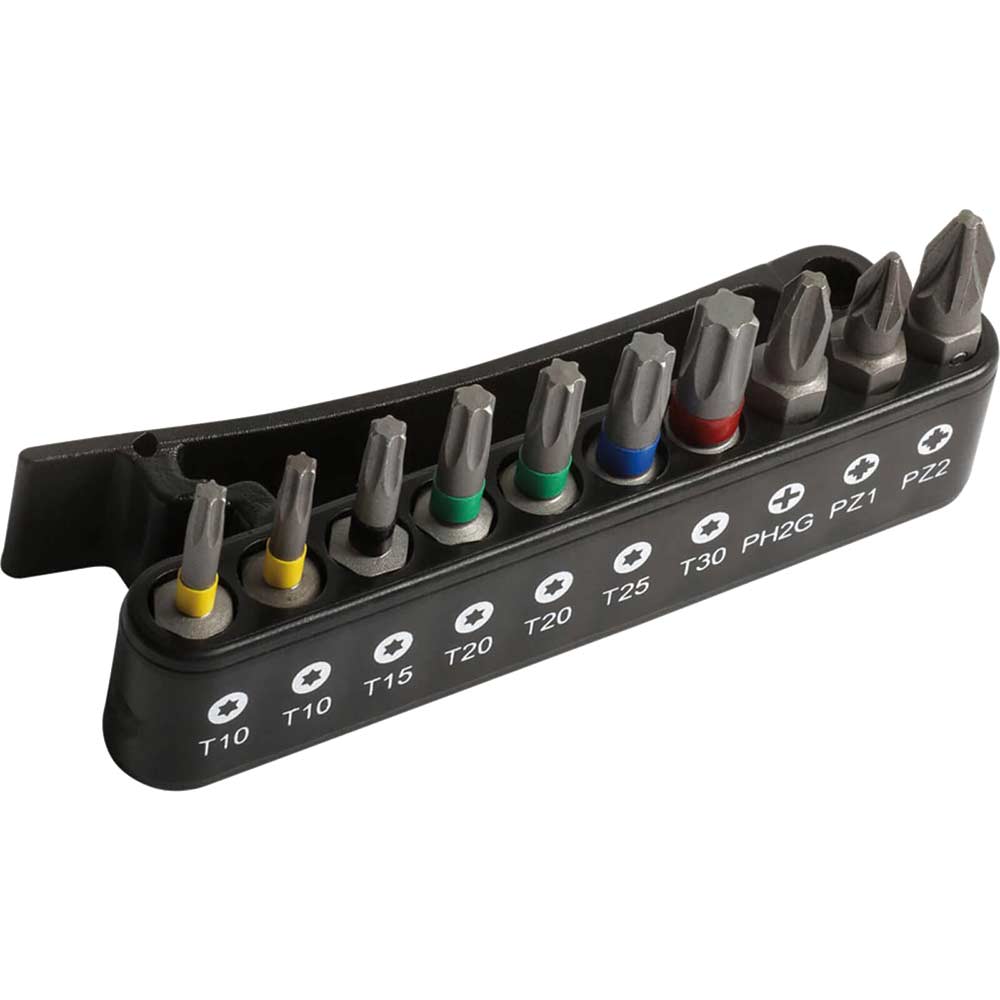 Image of Bahco 10 Piece Torx, Phillips and Pozi Screwdriver Bit Set