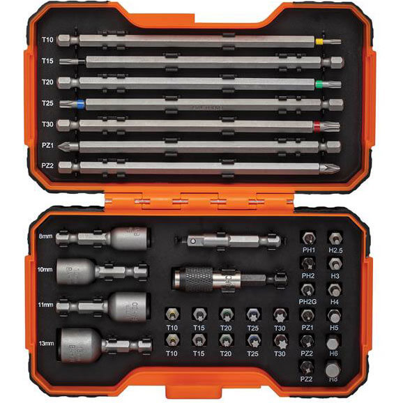 Image of Bahco 35 Piece Screwdriver Bit and Nut Driver Set