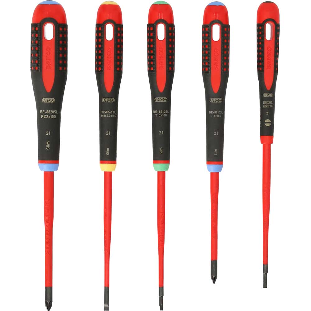 Photos - Screwdriver Bahco 5 Piece BE-9872SL Ergo Slim VDE Insulated  Set 