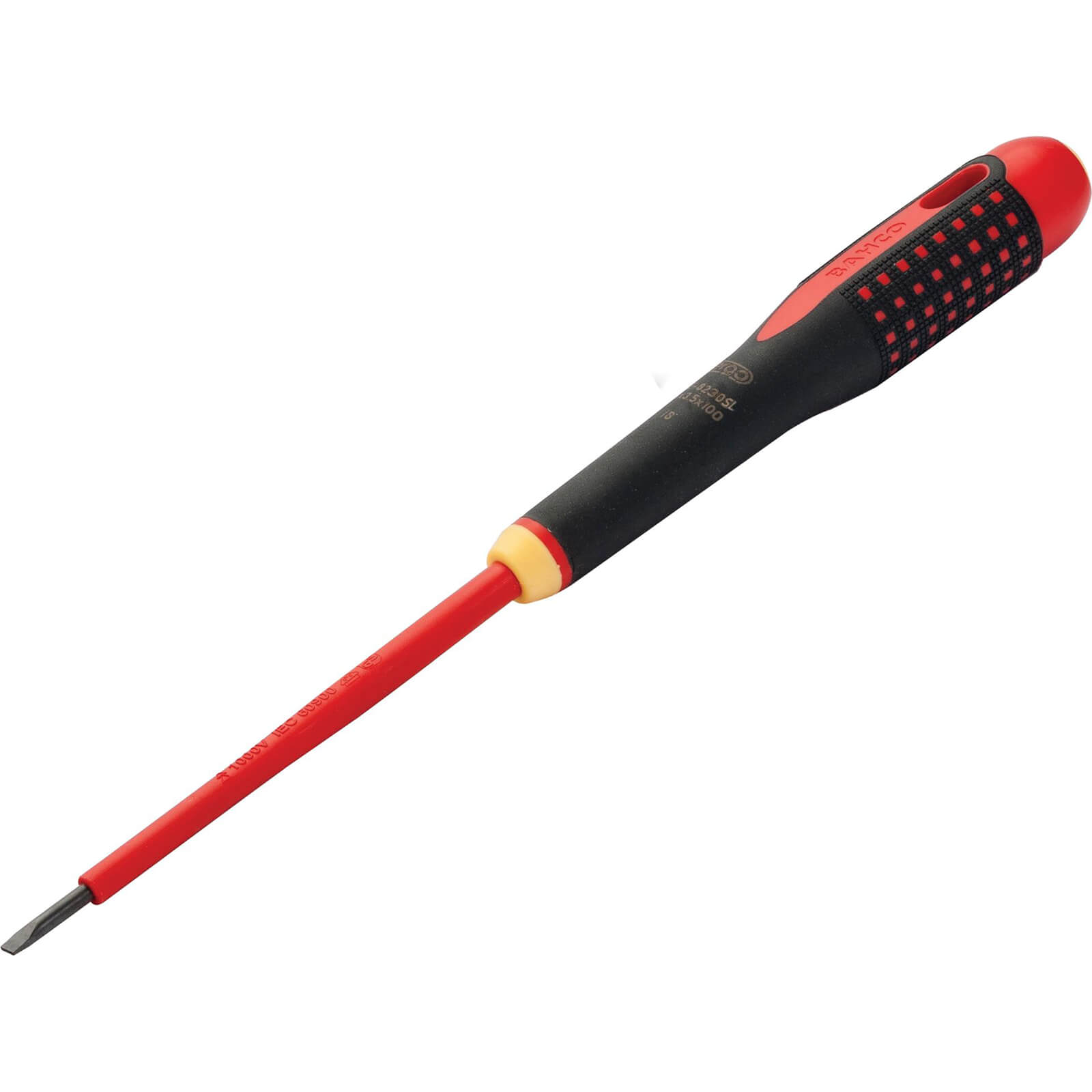 Image of Bahco Ergo Slim VDE Insulated Slotted Screwdriver 3.5mm 100mm