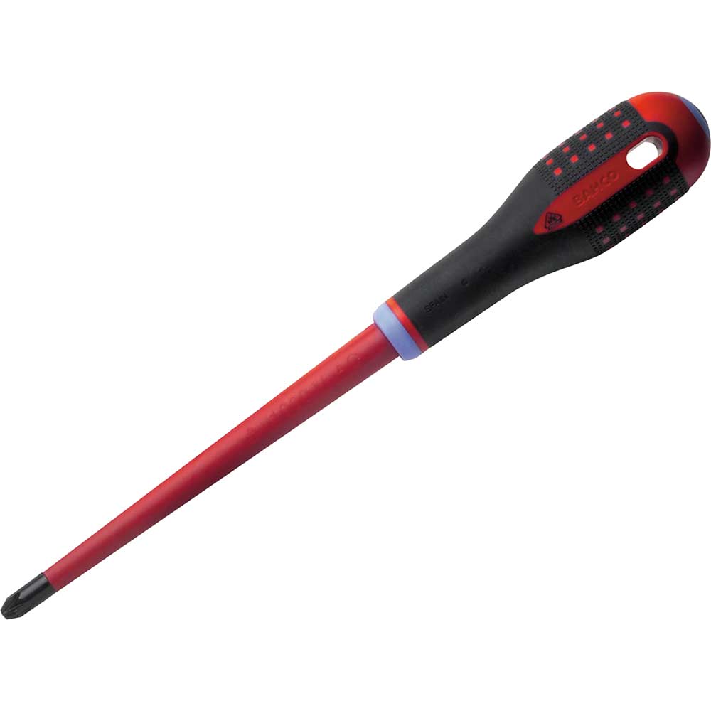 Image of Bahco ERGO Slim VDE Insulated Pozi Screwdriver PZ2 80mm