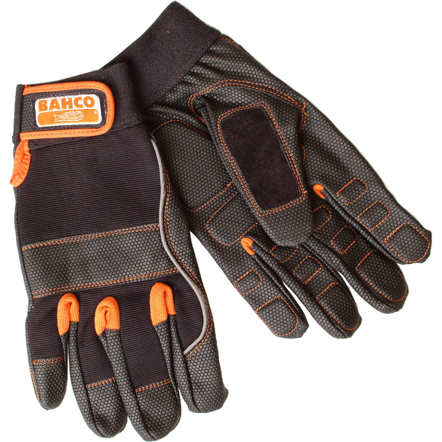 Image of Bahco Anti Vibration Padded Palm Work Gloves Black / Grey XL